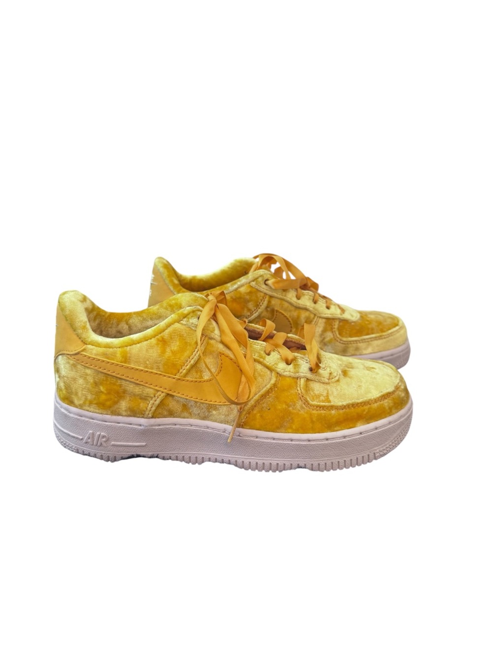Nike Kids Yellow Velvet Low-Top Sneakers